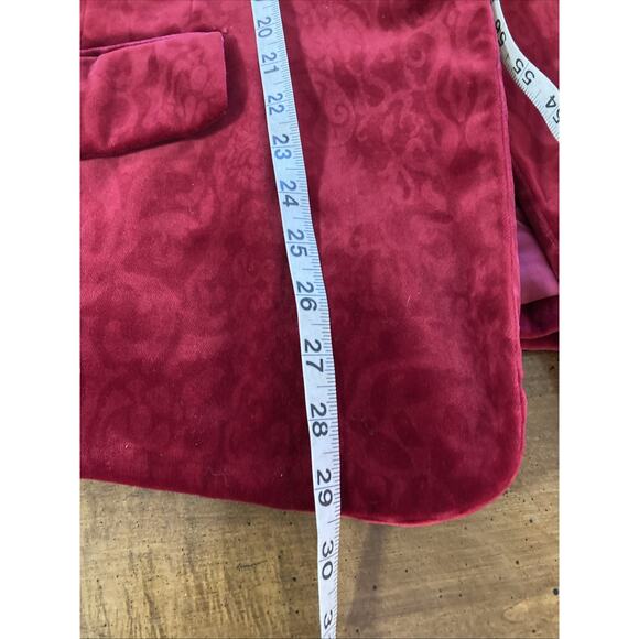 Dana Buchman Womans Velvet Blazer Sz XXL ? Red Patterned Holiday Whimsy Goth - Picture 12 of 12